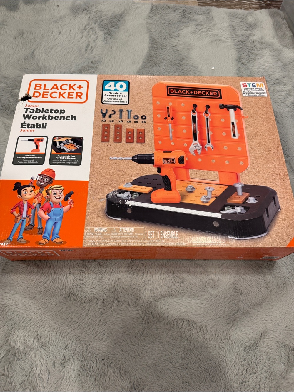 Black & Decker Orange and Black Kids Tabletop Workbench Play Set